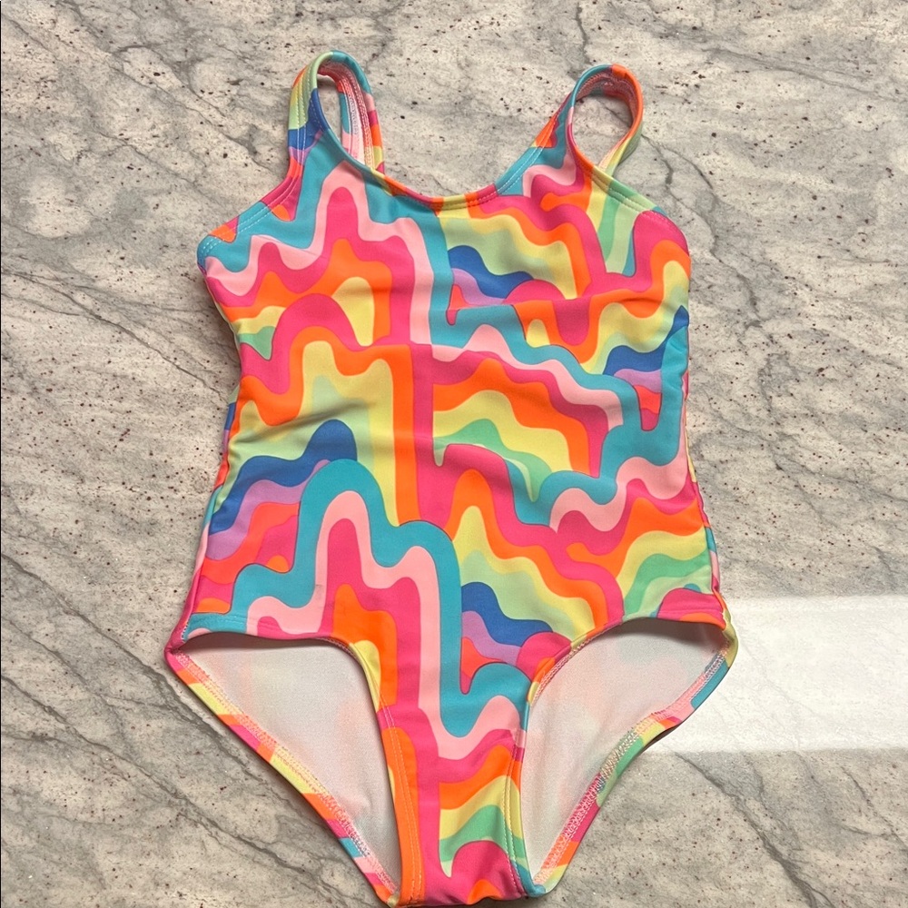 Cat & Jack Rainbow Wave Kids Swim One Piece